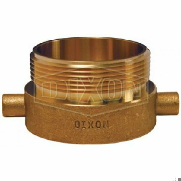 Dixon Pin Lug Hydrant Adapter, 1-1/2 x 2-1/2 in Nominal, Female NH NST x Male NH NST End Style, Brass, Dom HA1525F